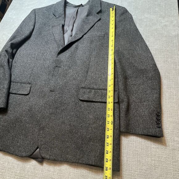 Jos A Bank 100% Camelhair Dark Gray Charcoal Flannel Blazer Sport Jacket 46L - Picture 8 of 10